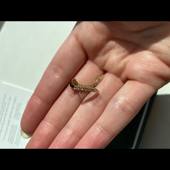 Elegant Gold and Silver Drop Earrings - Picture 3 of 10